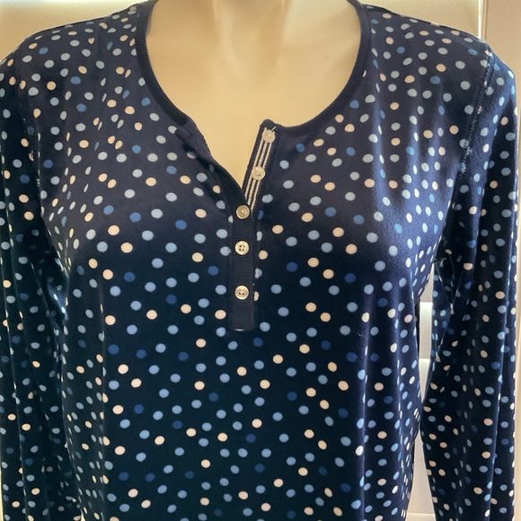 Nautica Navy Blue Button-Up with Polka Dots - Picture 2 of 8